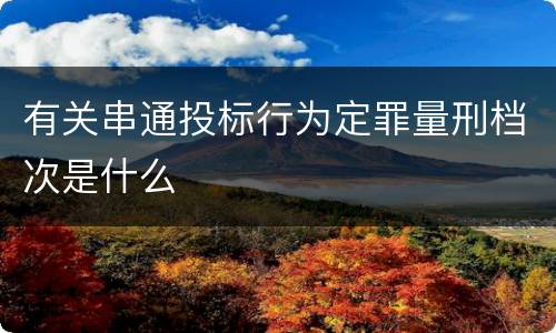 有关串通投标行为定罪量刑档次是什么