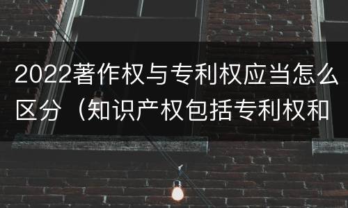 2022著作权与专利权应当怎么区分(知识产权包括专利权和著作权吗)
