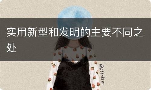 实用新型和发明的主要不同之处