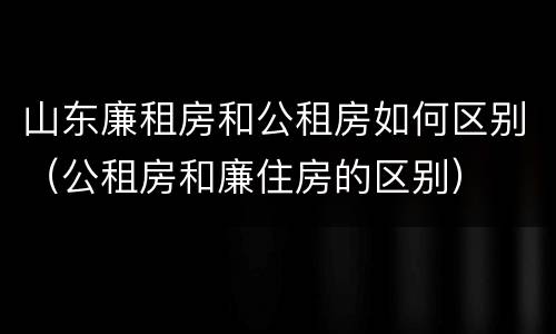 山东廉租房和公租房如何区别（公租房和廉住房的区别）