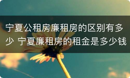 宁夏公租房廉租房的区别有多少 宁夏廉租房的租金是多少钱