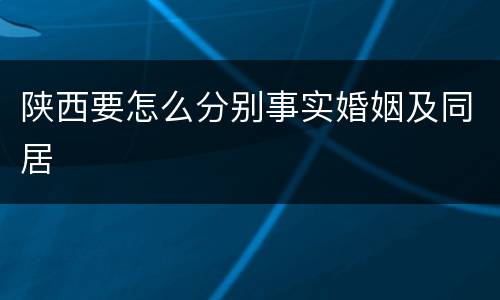 陕西要怎么分别事实婚姻及同居