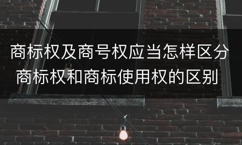 商标权及商号权应当怎样区分 商标权和商标使用权的区别