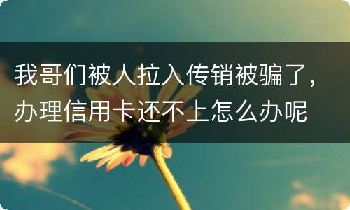 我哥们被人拉入传销被骗了，办理信用卡还不上怎么办呢