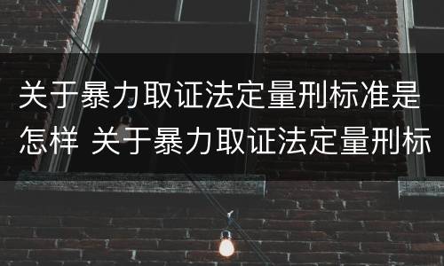 关于暴力取证法定量刑标准是怎样 关于暴力取证法定量刑标准是怎样计算的