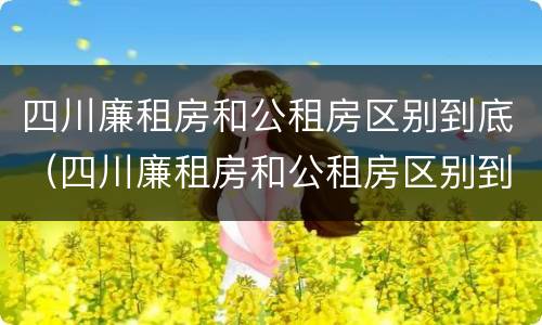 四川廉租房和公租房区别到底（四川廉租房和公租房区别到底在哪里）