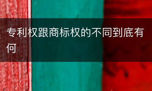 专利权跟商标权的不同到底有何