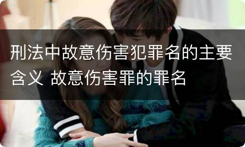 刑法中故意伤害犯罪名的主要含义 故意伤害罪的罪名