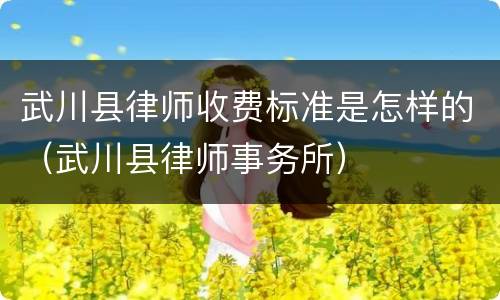 武川县律师收费标准是怎样的（武川县律师事务所）