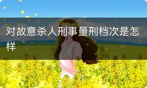 对故意杀人刑事量刑档次是怎样