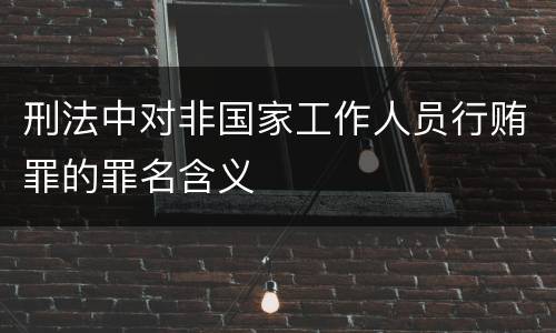 刑法中对非国家工作人员行贿罪的罪名含义