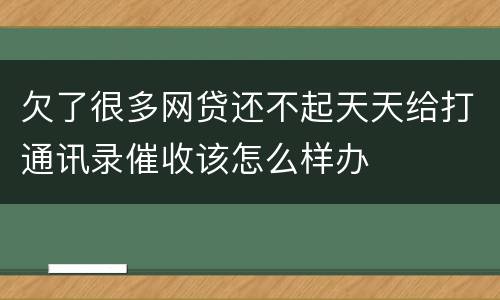 欠了很多网贷还不起天天给打通讯录催收该怎么样办