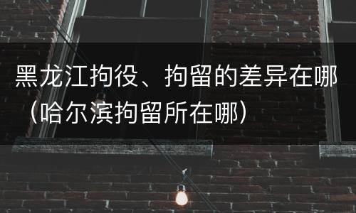 黑龙江拘役、拘留的差异在哪（哈尔滨拘留所在哪）
