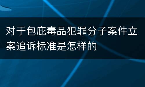 对于包庇毒品犯罪分子案件立案追诉标准是怎样的