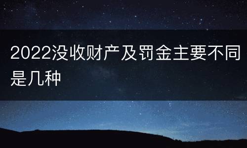 2022没收财产及罚金主要不同是几种