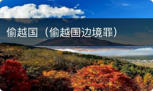 偷越国（偷越国边境罪）