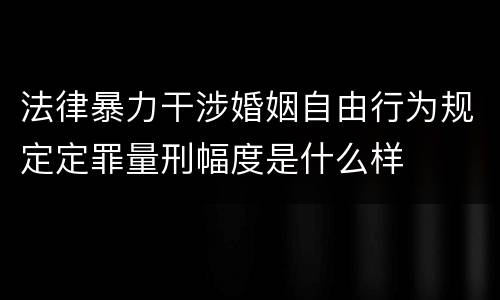 法律暴力干涉婚姻自由行为规定定罪量刑幅度是什么样
