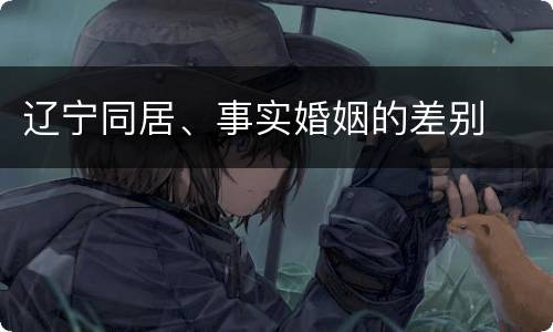 辽宁同居、事实婚姻的差别