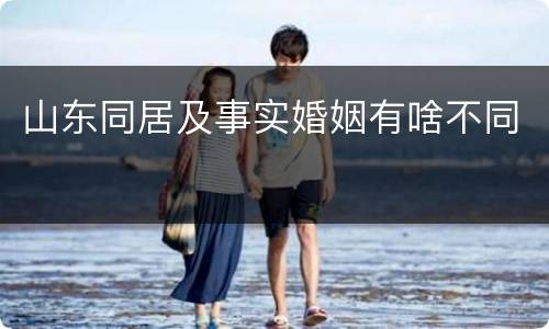 山东同居及事实婚姻有啥不同