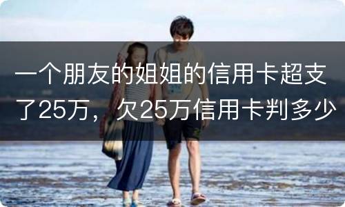 一个朋友的姐姐的信用卡超支了25万，欠25万信用卡判多少年