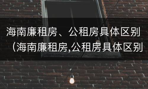 海南廉租房、公租房具体区别（海南廉租房,公租房具体区别是什么）