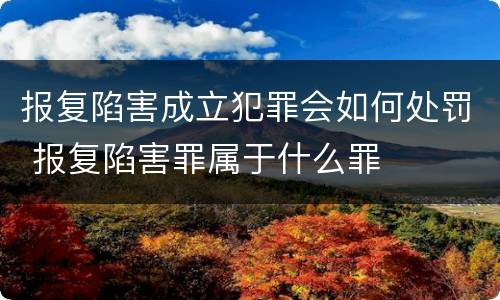 报复陷害成立犯罪会如何处罚 报复陷害罪属于什么罪