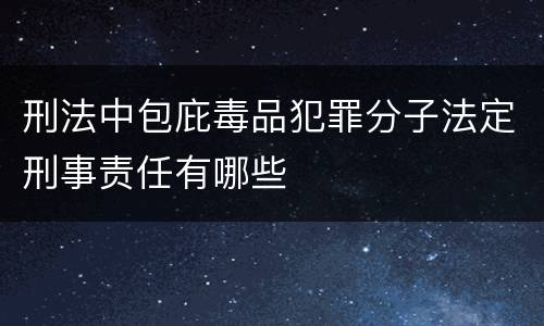 刑法中包庇毒品犯罪分子法定刑事责任有哪些