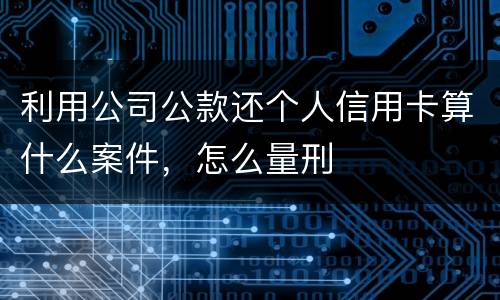 利用公司公款还个人信用卡算什么案件，怎么量刑