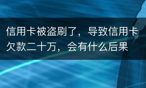信用卡被盗刷了，导致信用卡欠款二十万，会有什么后果