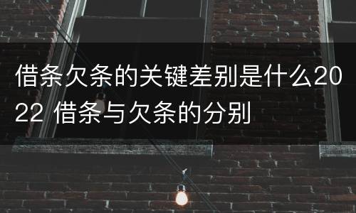 借条欠条的关键差别是什么2022 借条与欠条的分别
