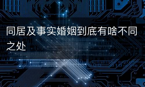 同居及事实婚姻到底有啥不同之处