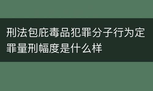 刑法包庇毒品犯罪分子行为定罪量刑幅度是什么样