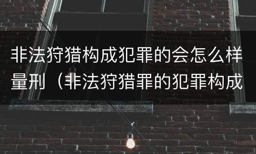 非法狩猎构成犯罪的会怎么样量刑（非法狩猎罪的犯罪构成）