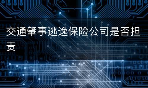 交通肇事逃逸保险公司是否担责