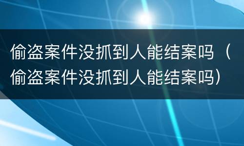偷盗案件没抓到人能结案吗（偷盗案件没抓到人能结案吗）