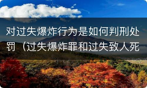 对过失爆炸行为是如何判刑处罚（过失爆炸罪和过失致人死亡罪）