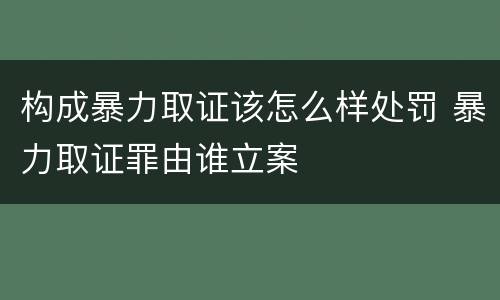 构成暴力取证该怎么样处罚 暴力取证罪由谁立案
