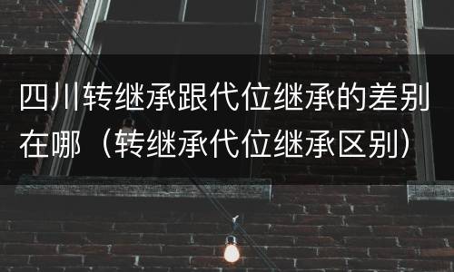 四川转继承跟代位继承的差别在哪（转继承代位继承区别）