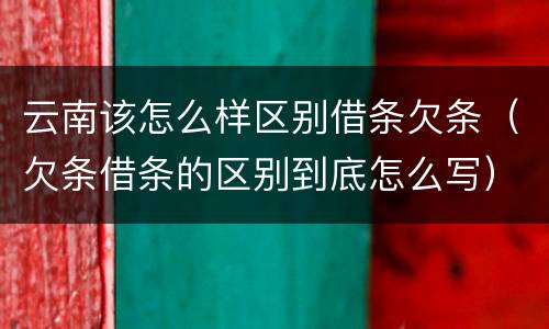云南该怎么样区别借条欠条（欠条借条的区别到底怎么写）