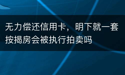 无力偿还信用卡，明下就一套按揭房会被执行拍卖吗
