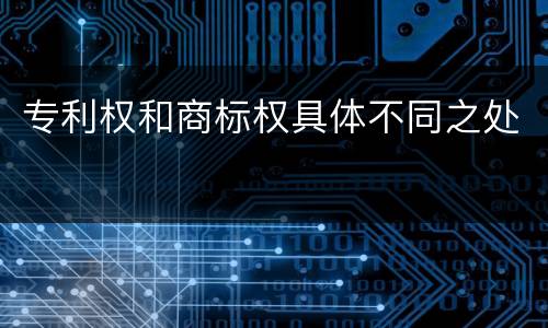 专利权和商标权具体不同之处