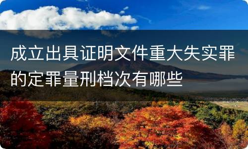 成立出具证明文件重大失实罪的定罪量刑档次有哪些