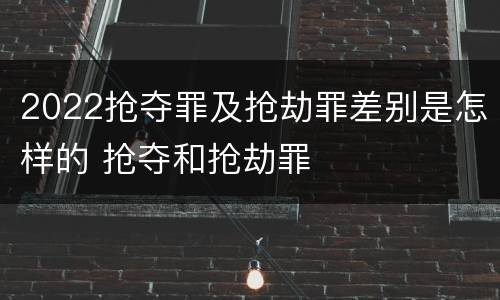 2022抢夺罪及抢劫罪差别是怎样的 抢夺和抢劫罪
