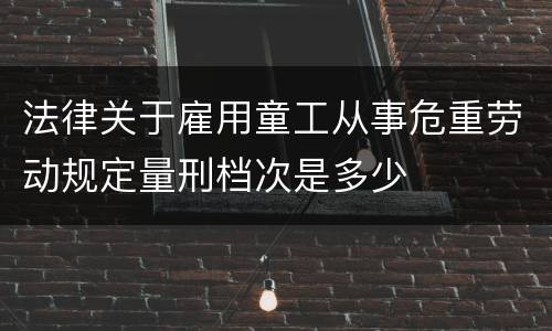 法律关于雇用童工从事危重劳动规定量刑档次是多少
