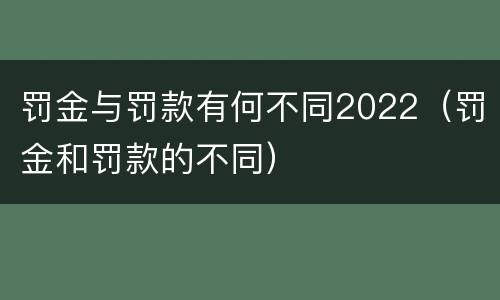 罚金与罚款有何不同2022（罚金和罚款的不同）