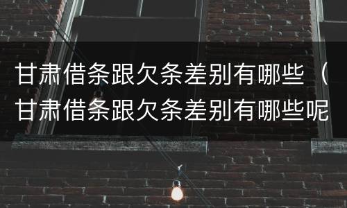 甘肃借条跟欠条差别有哪些（甘肃借条跟欠条差别有哪些呢）
