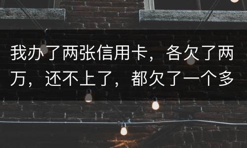 我办了两张信用卡，各欠了两万，还不上了，都欠了一个多月了，每天被催，我要要怎样办