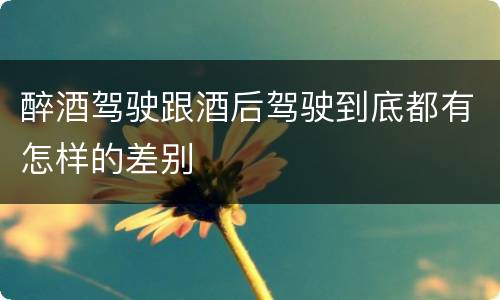 醉酒驾驶跟酒后驾驶到底都有怎样的差别