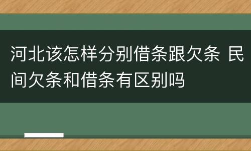 河北该怎样分别借条跟欠条 民间欠条和借条有区别吗