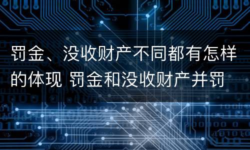 罚金、没收财产不同都有怎样的体现 罚金和没收财产并罚